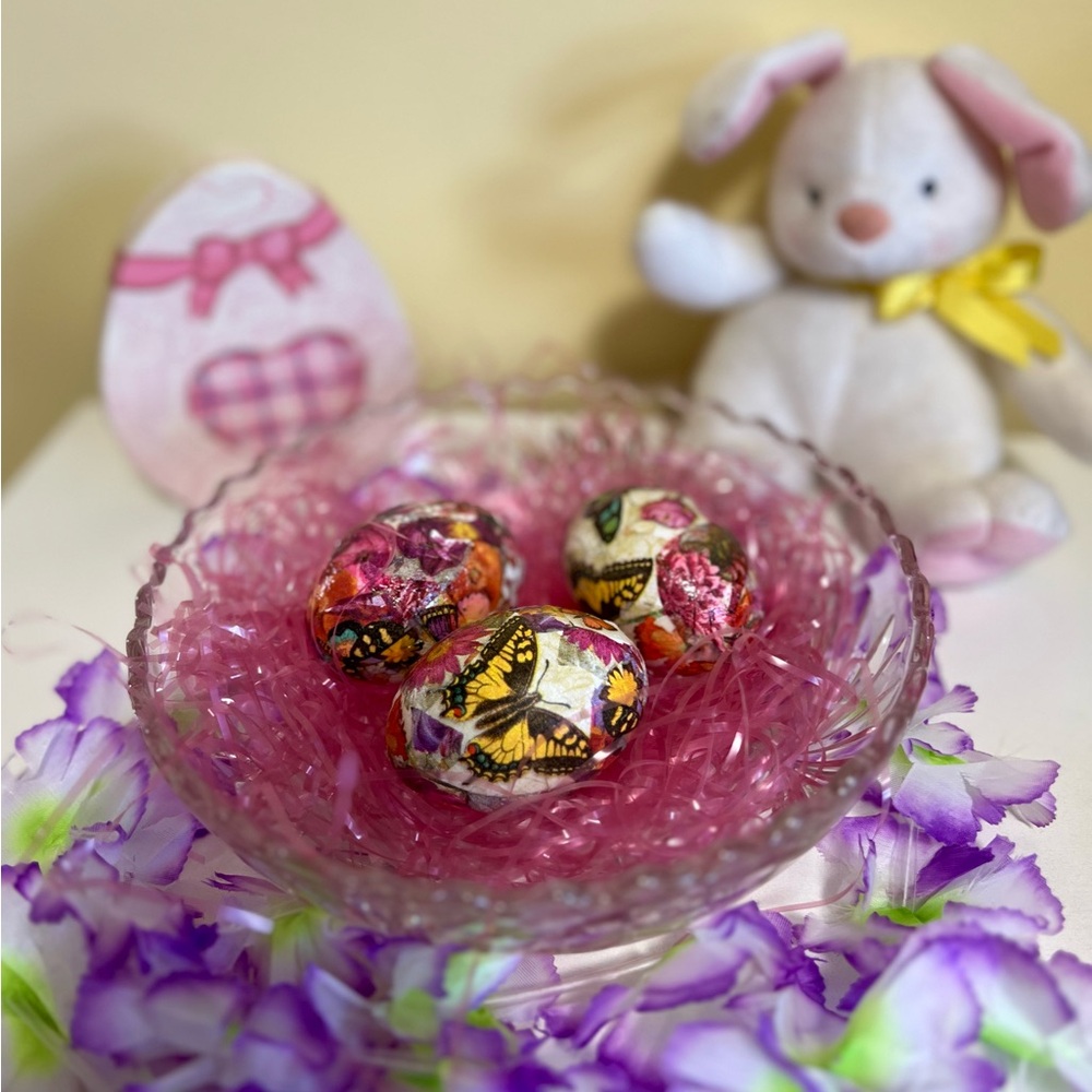 Decorative Easter Eggs with Butterfly Design